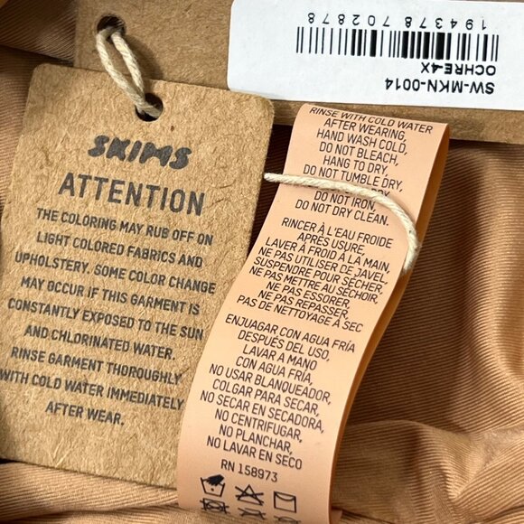 SKIMS Swim One Shoulder Monokini Ochre Womens 4X - Picture 10 of 12